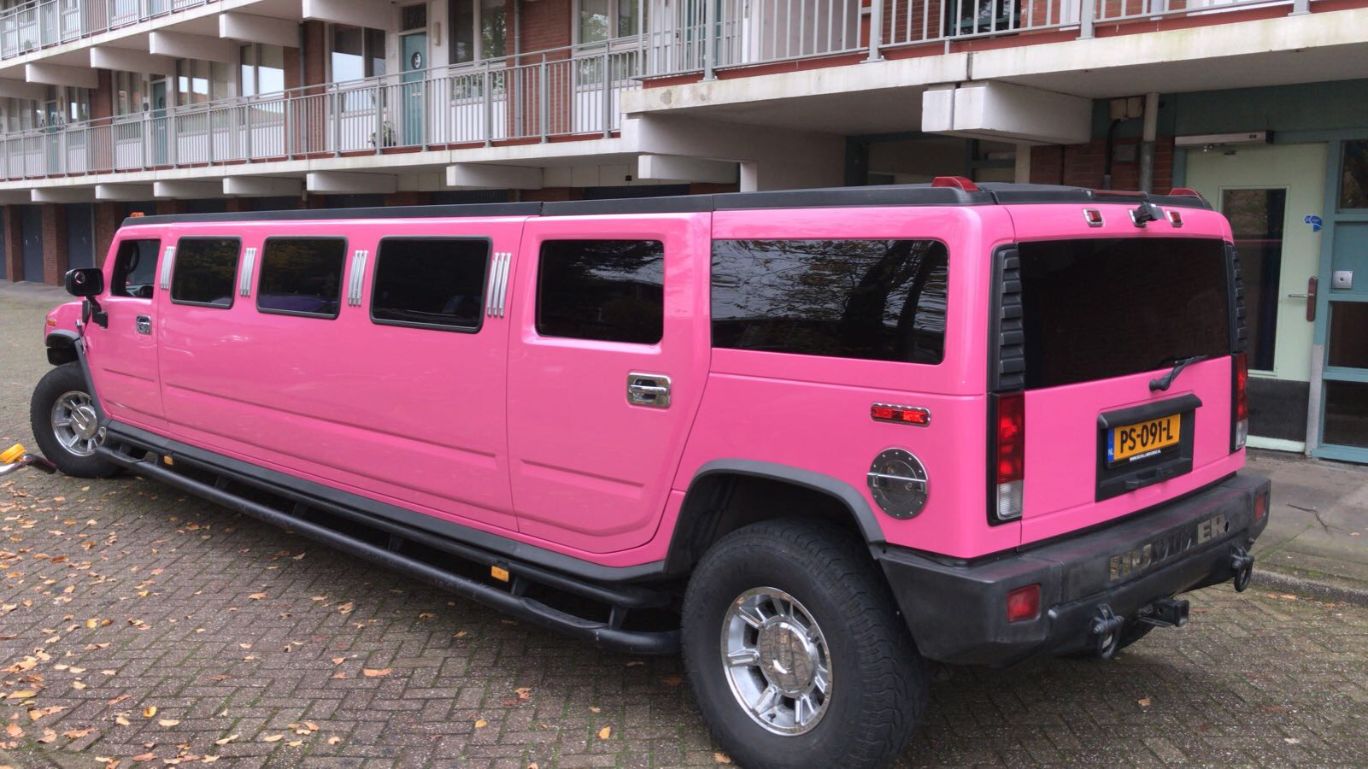 Hummer roze - Hummer Limousine Huren Almere